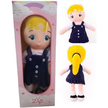 Imagem de Boneca de Pelúcia Flora com Vestido Marinho 35CM