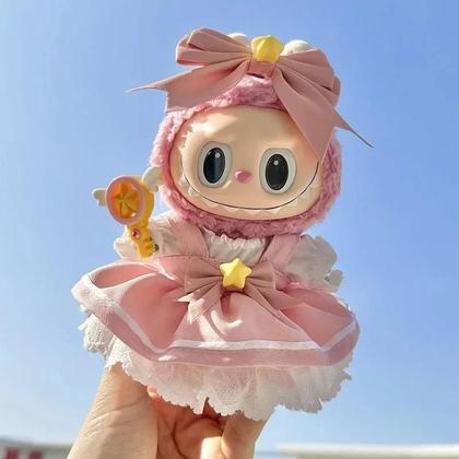 Imagem de Boneca De Pelúcia Kawaii Labubu Lisa De 17cm Com Roupa Intercambiável DIY Saia Jogo Personalizado