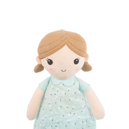 Imagem de Boneca de pelúcia Linzy Toys Emily Mint Blue com vestido floral de 15"