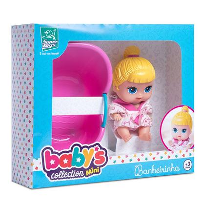 Imagem de Boneca de Vinil - 18 cm - Babys Collection Mini - Banheira - Super Toys
