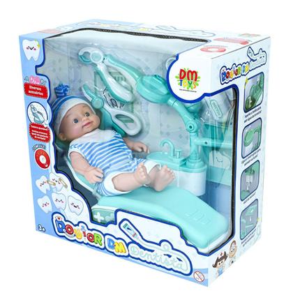Imagem de Boneca Dentista Com Acessórios Doutora Brinquedos DmToys Azul