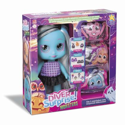Imagem de Boneca Diver Surprise Monster Zumbi Azul - Zumbelina