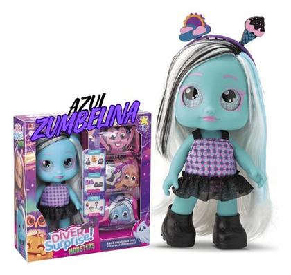 Boneca Diver Surprise Monsters Zumbelina Zumbi Azul Surpresa