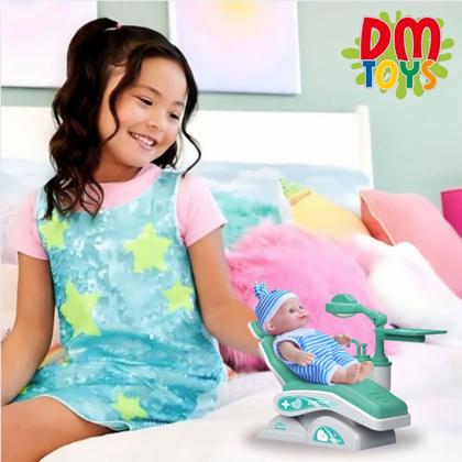 Imagem de Boneca Doutor Dentista Com Acessórios Cadeira Ajustável Roupinha - Dm Toys