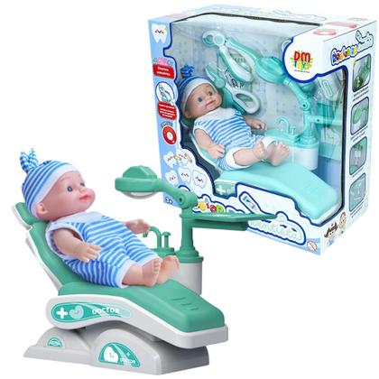 Imagem de Boneca Doutor Dentista Com Acessórios Cadeira Ajustável Roupinha - Dm Toys
