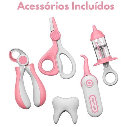 Imagem de Boneca Doutor Dentista Com Acessórios Cadeira Ajustável Roupinha - Dm Toys