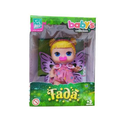 Imagem de Boneca Fada Baby Collection Mini Loira Menina Vinil 19cm
