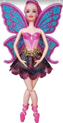 Imagem de Boneca fada bailarina tipo Barbie articulada com Glitter nas asas  e escova de cabelo