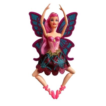 Imagem de Boneca fada bailarina tipo Barbie articulada com Glitter nas asas  e escova de cabelo