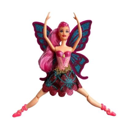 Imagem de Boneca fada bailarina tipo Barbie articulada com Glitter nas asas  e escova de cabelo