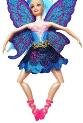 Imagem de Boneca Fada Bailarina Tipo Barbie Articulada Com Glitter Nas Asas e Escova de Cabelo - Ballet