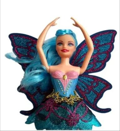 Imagem de Boneca Fada Bailarina Tipo Barbie Articulada Com Glitter Nas Asas e Escova de Cabelo - Ballet