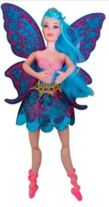 Imagem de Boneca Fada Bailarina Tipo Barbie Articulada Com Glitter Nas Asas e Escova de Cabelo - Ballet