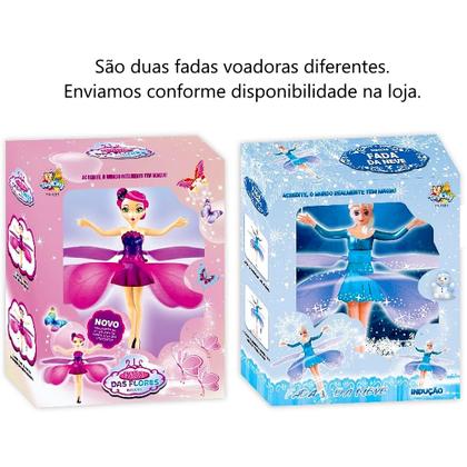Imagem de Boneca Fadinha Mágica Recarregável Drone com Luz Controle Remoto e Sensor
