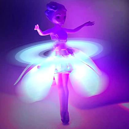 Imagem de Boneca Fadinha Mágica Recarregável Drone com Luz Controle Remoto e Sensor