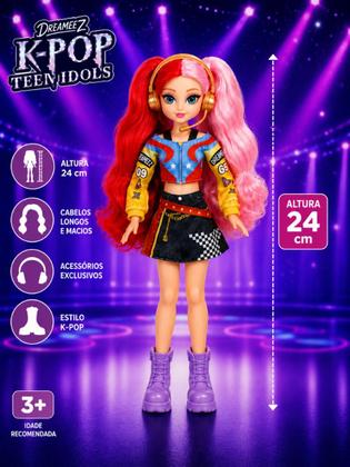 Imagem de Boneca Fashion Doll K-Pop 24cm Colecionável Estilo Pop Coreano Multikids - BR2772 -