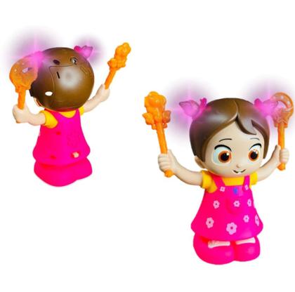 Imagem de Boneca Fofinha Rosa Pula Pula Divertida Luzes Sons