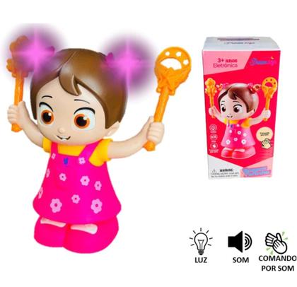 Imagem de Boneca Fofinha Rosa Pula Pula Divertida Luzes Sons
