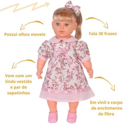 Imagem de Boneca grande Flora com olho móvel 30 frases