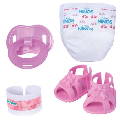 Imagem de Boneca Infantil Love Bebê Com Fraldinha e Acessórios Cotiplas