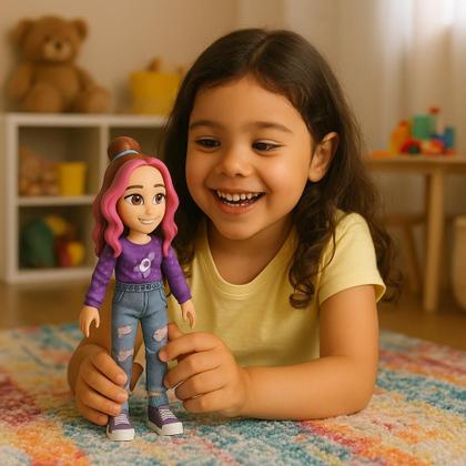 Imagem de Boneca Katlen Dos Rosa Youtuber Vinil 25cm - Baby Brink