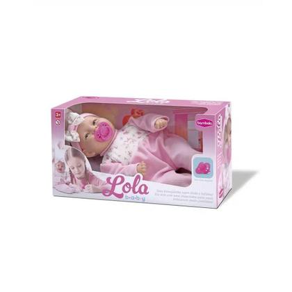 Imagem de Boneca Lola Baby com Chupeta e Macacão Rosa 35 cm - Bambola