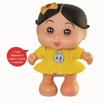 Imagem de BONECA MAGALI TURMA DA MÔNICA BABY BRINQUEDO com DISPOSITIVO SONORO FALA FRASES - ADIJOMAR