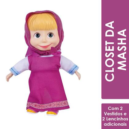 Imagem de Boneca Masha Closet C/ 2 Vestidos - Masha e o Urso- Cotiplás