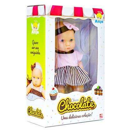 Boneca Menina Coleção Chocolate 22cm - Anjo Brinquedos - Bonecas