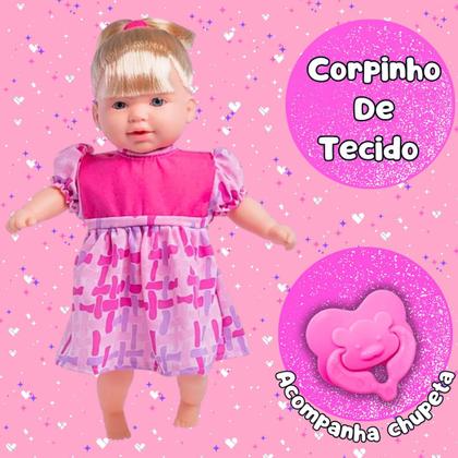 Imagem de Boneca Menina Infantil Com Cabelo E Chupeta Totsy Fala 113 Frases Brinquedos Super Toys