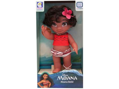 Imagem de Boneca Moana Baby Disney Princesa Bebê 36cm Infantil Articulada Em Vinil Brinquedos Cotiplás