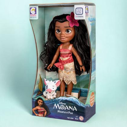 Imagem de Boneca Moana e Pua Porquinho 36cm Boneca Articulada Princesa Disney Baby