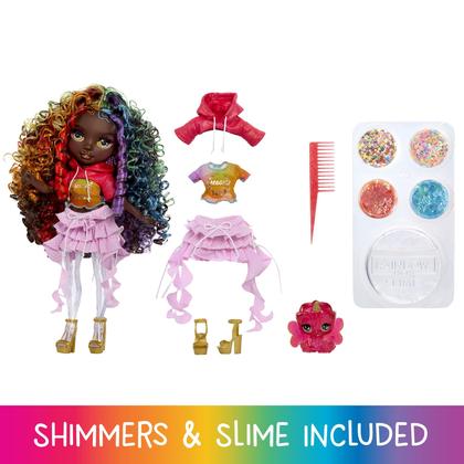 Imagem de Boneca moderna Rainbow High Rainbow Shimmers Iris com lodo de 11 polegadas