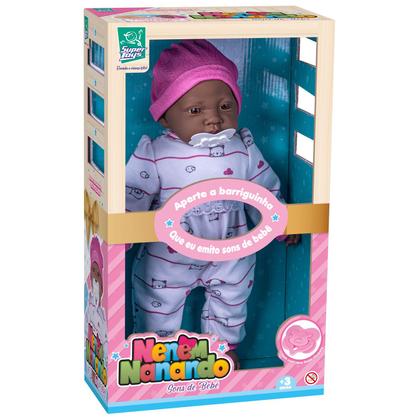 Imagem de Boneca Negra Nenem Nanado Com Som Tipo Reborn - Super Toys