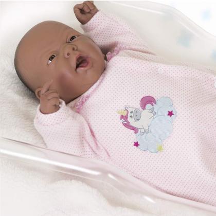 Imagem de Boneca Nino's Boca Aberta Sons De Bebê Menina Cotiplas Negra