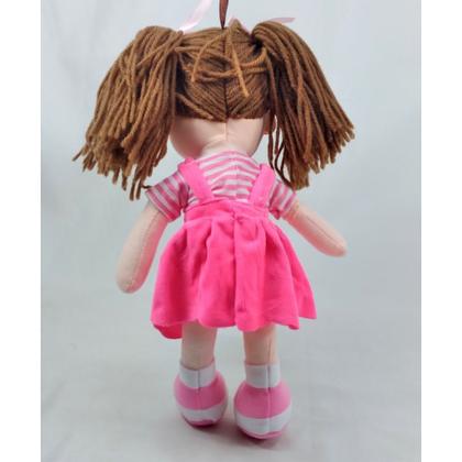 Imagem de Boneca Pano Saia Pink Com Trança 34 Cm