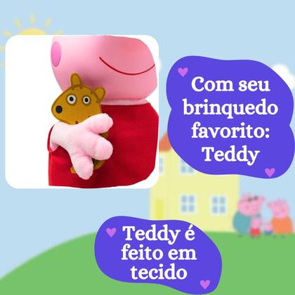 Imagem de Boneca Peppa Ou Boneco George Pig Original Pelúcia Infantil Pelúcia 32cm Crianças Novabrink