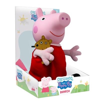 Imagem de Boneca Peppa Pig Pelúcia Boneco George Original 32cm Infantil Brinquedo Novabrink