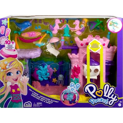 Imagem de Boneca polly pocket com cenário aventuras de sereia - mattel gxv27