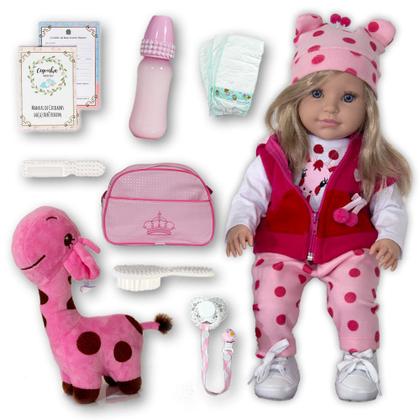 Imagem de Boneca Princesa Reborn Infantil Loira Silicone Grande Luxo