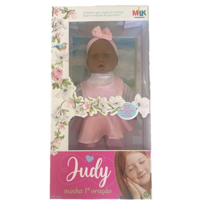 Imagem de Boneca Que Reza O Pai Nosso Oração Judy Negra Milk Brinquedo