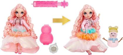 Imagem de Boneca Rainbow High Winter Wonderland Bella - Boneca fashion rosa de 28 cm com neve mágica escondida na moda que incha com água e kit de boneco de neve, ótimo presente para crianças de 4 a 12 anos