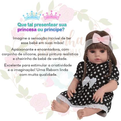 Imagem de Boneca Reborn Bebê Menina Realista Fofinha Com Itens