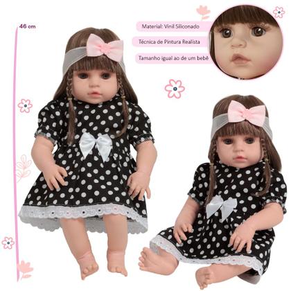 Imagem de Boneca Reborn Bebê Menina Realista Fofinha Com Itens