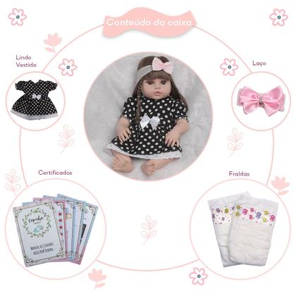 Imagem de Boneca Reborn Bebê Menina Realista Fofinha Com Itens