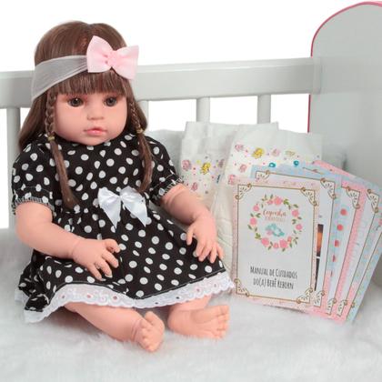 Imagem de Boneca Reborn Bebê Menina Realista Fofinha Com Itens