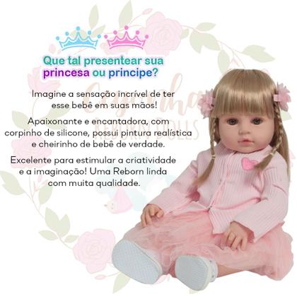 Imagem de Boneca Reborn Bebê Princesa Valentina Cabelo Loiro Com Itens