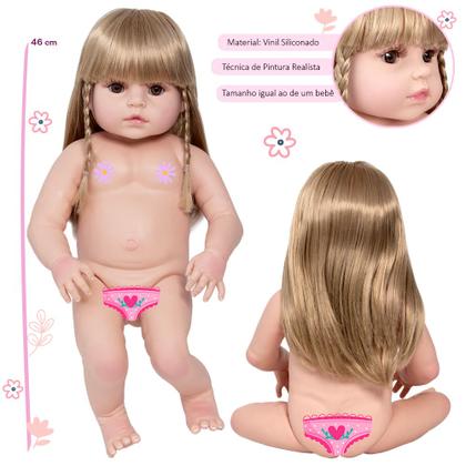 Imagem de Boneca Reborn Bebê Princesa Valentina Cabelo Loiro Com Itens