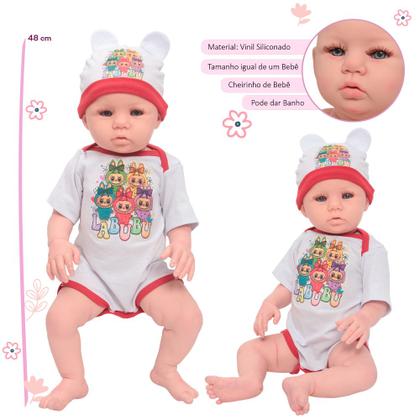 Imagem de Boneca Reborn Bebê Realista Roupinha Labubu Bolsa Itens