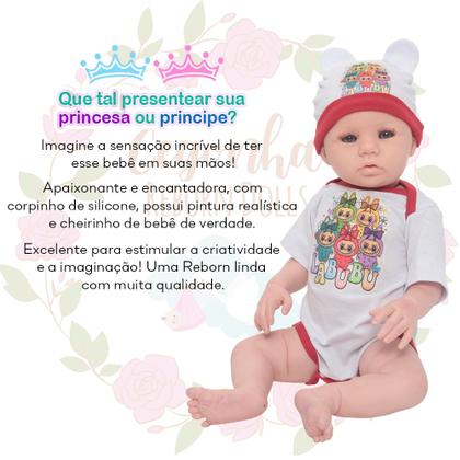 Imagem de Boneca Reborn Bebê Realista Roupinha Labubu Bolsa Itens